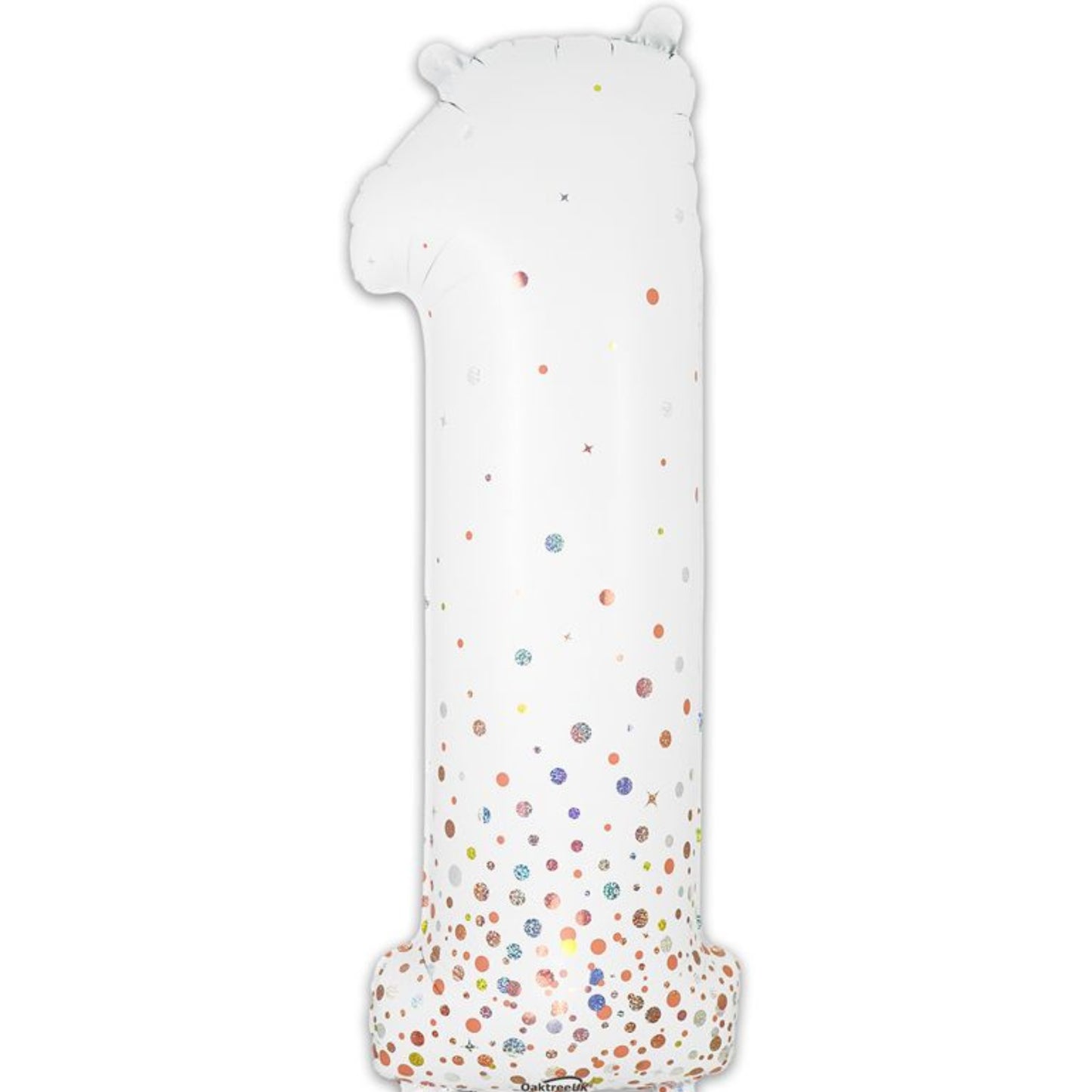 34"/ 86cm SPARKLING FIZZ HOLOGRAPHIC ROSE GOLD GIANT NUMBER '1' FOIL BALLOON