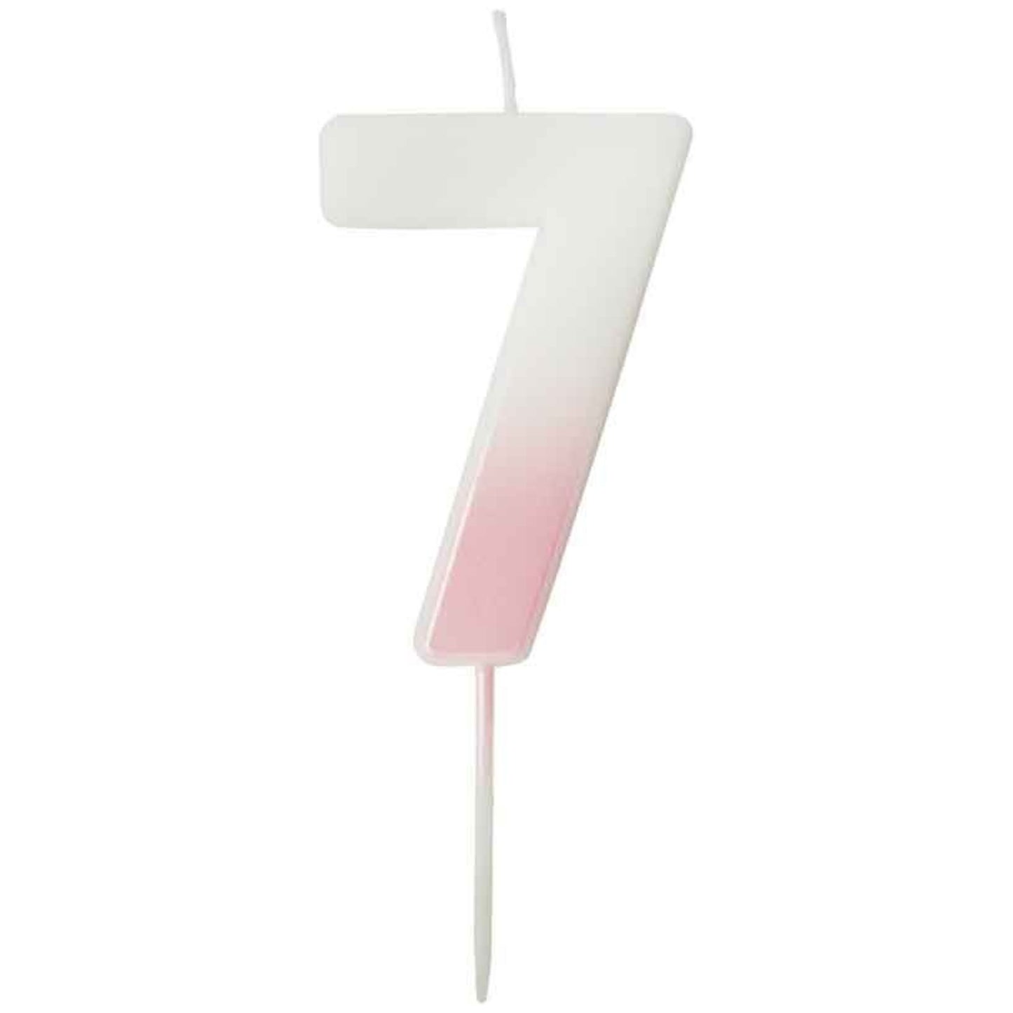 2.4"/ 6.2cm PINK OMBRE NUMBER '7' CANDLE