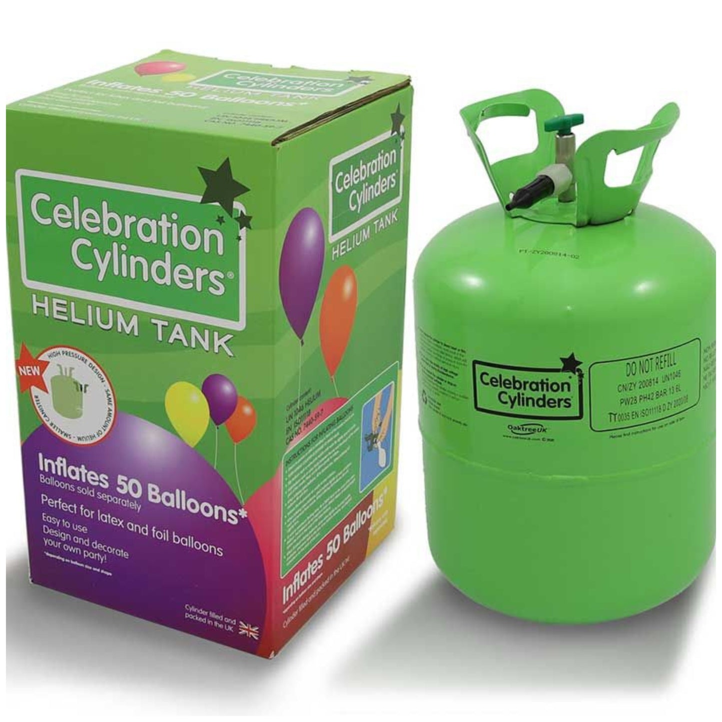 LARGE DISPOSABLE HELIUM CYLINDER (Inflates approx 50 x 9" balloons)