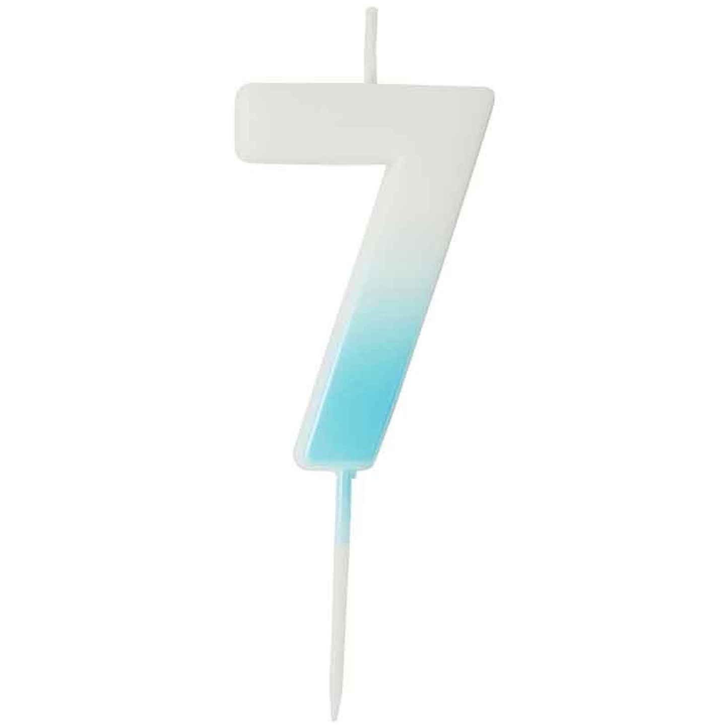 2.4"/ 6.2cm BLUE OMBRE NUMBER '7' CANDLE