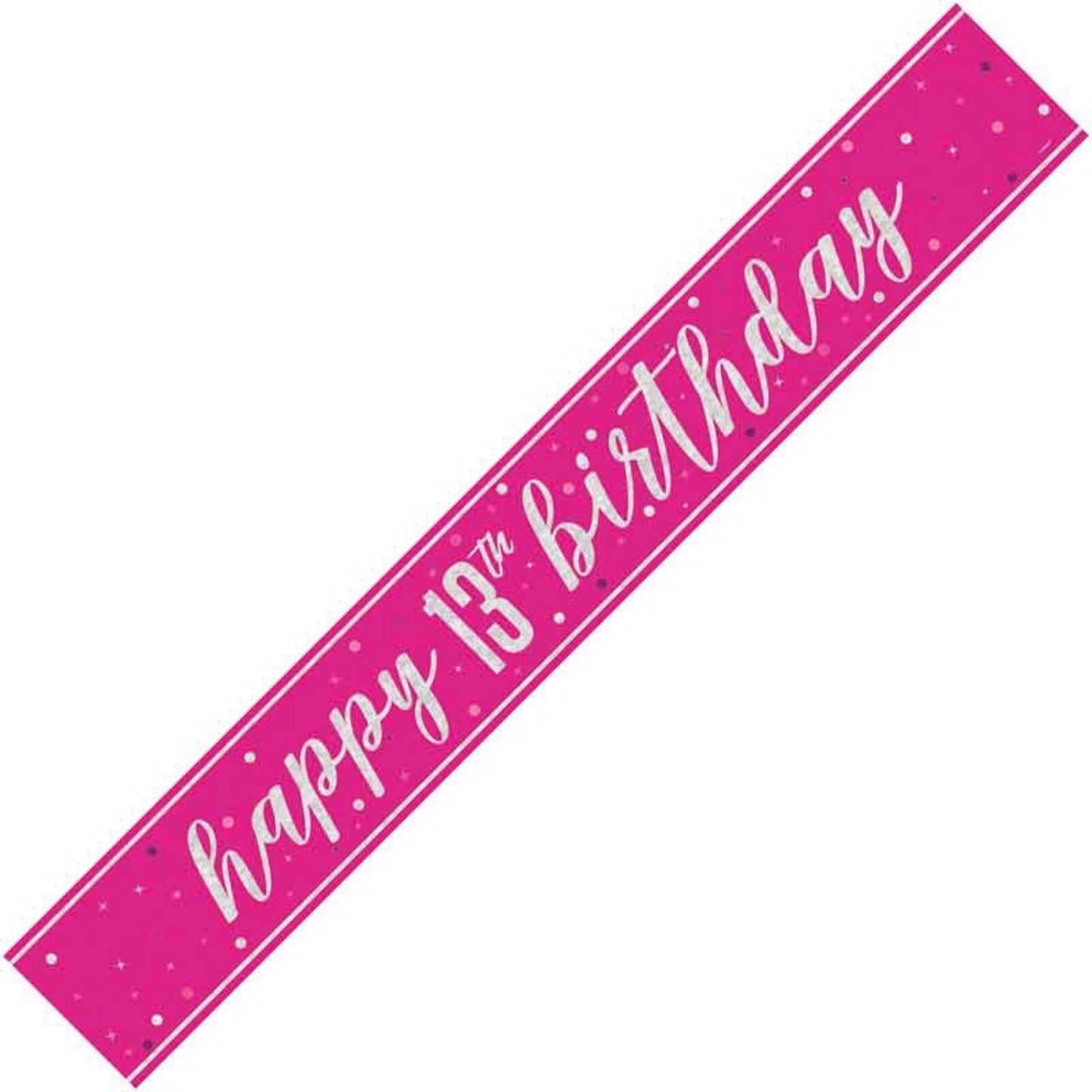 9ft / 2.7m GLITZ PINK 13TH BIRTHDAY BANNER