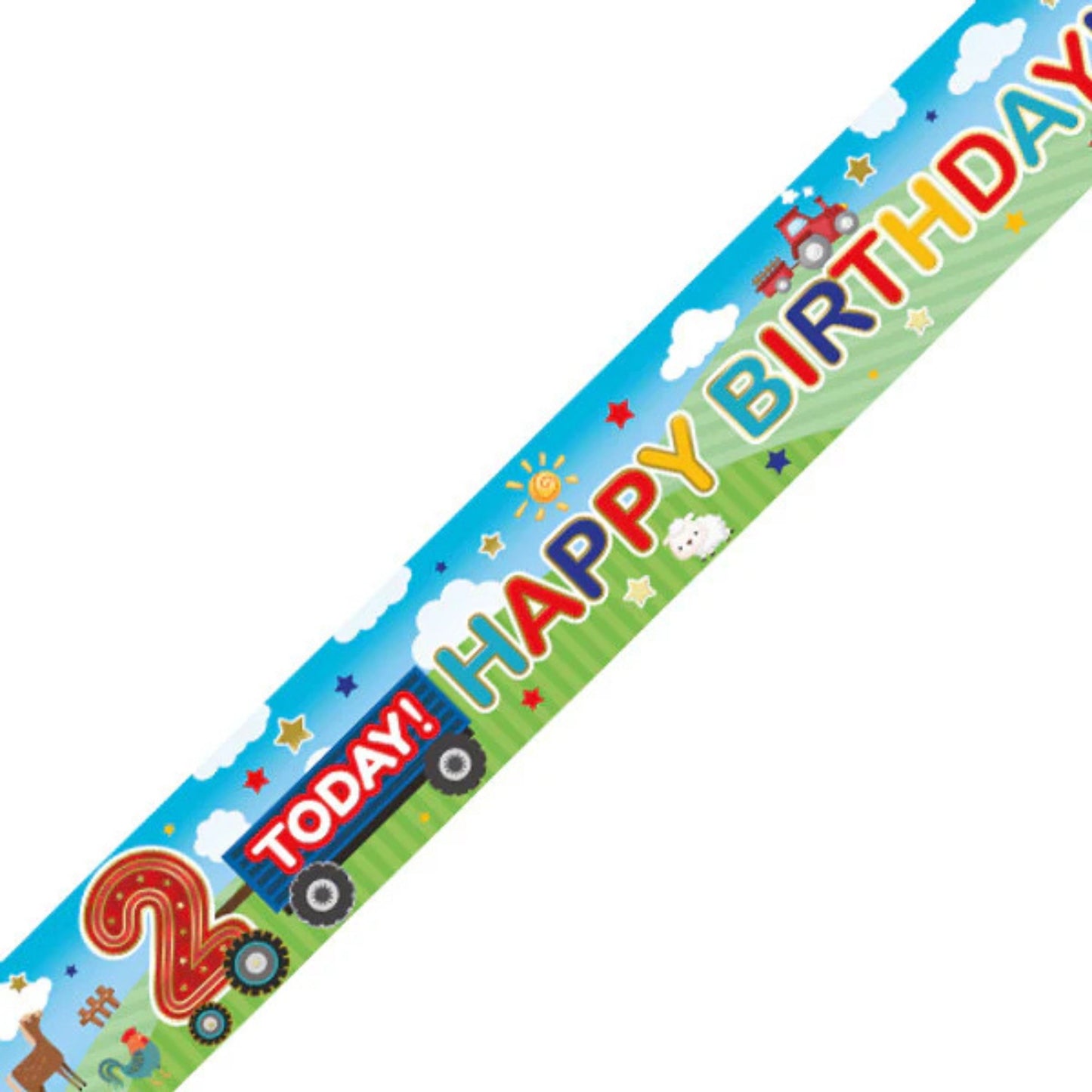 9ft / 2.7m BOYS 2ND BIRTHDAY BANNER