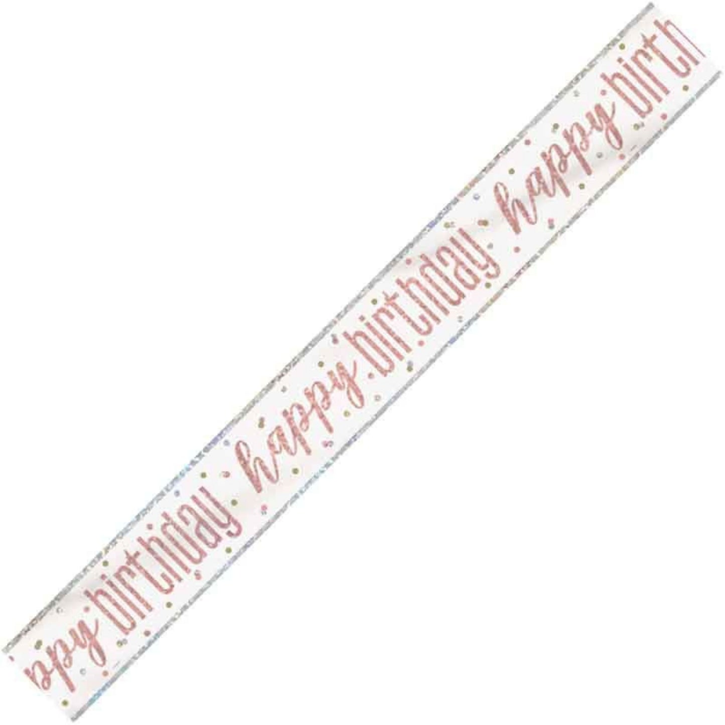 9ft / 2.7m GLITZ ROSE GOLD BIRTHDAY BANNER