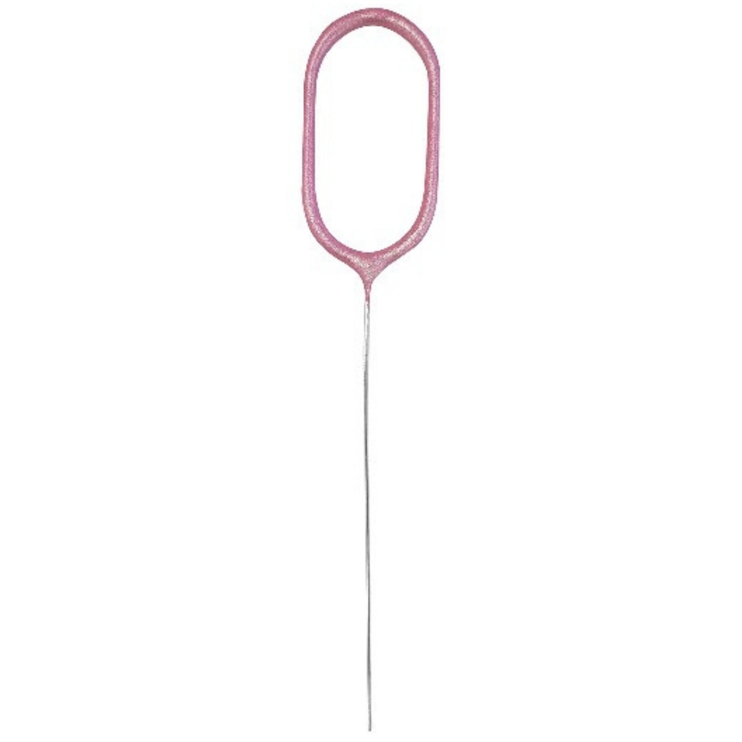 7"/ 18cm NUMERAL 0 PINK GLITZ SPARKLER CANDLE