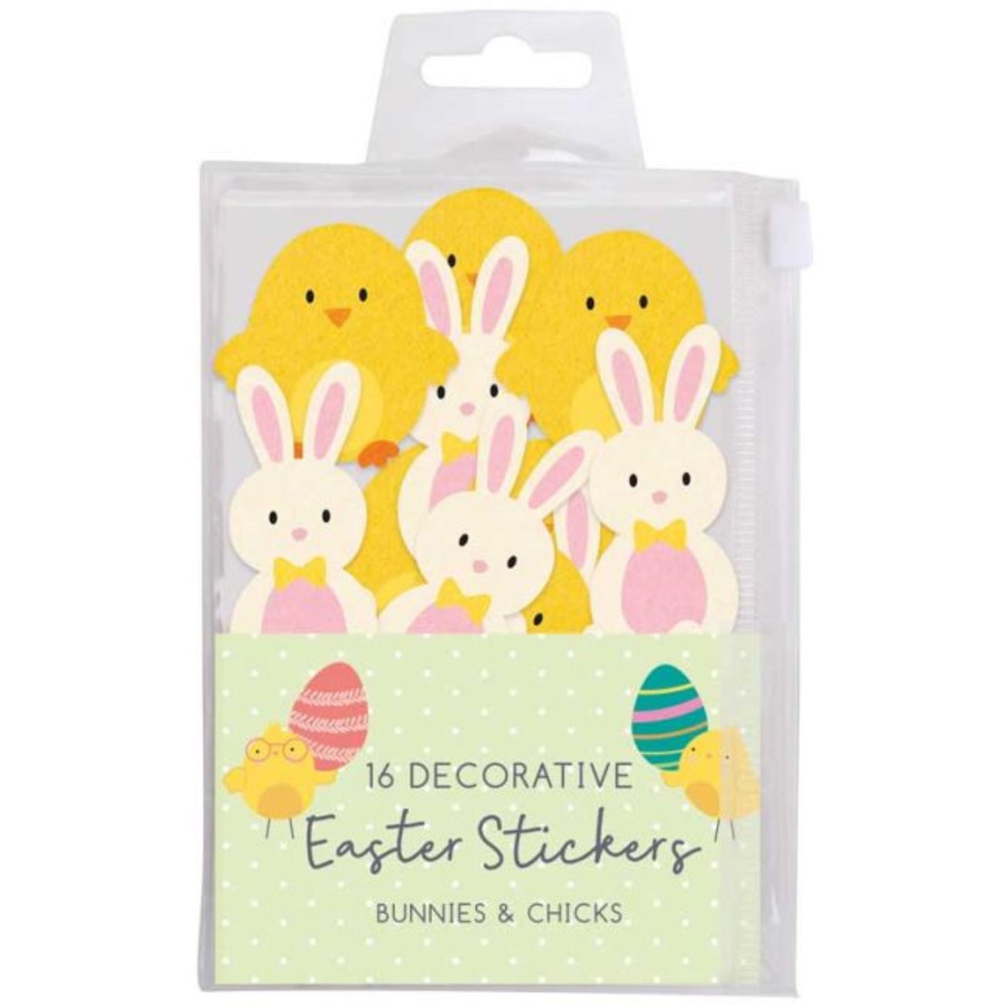 BUNNYS & CHICKS EASTER BONNET STICKERS (16 PACK)