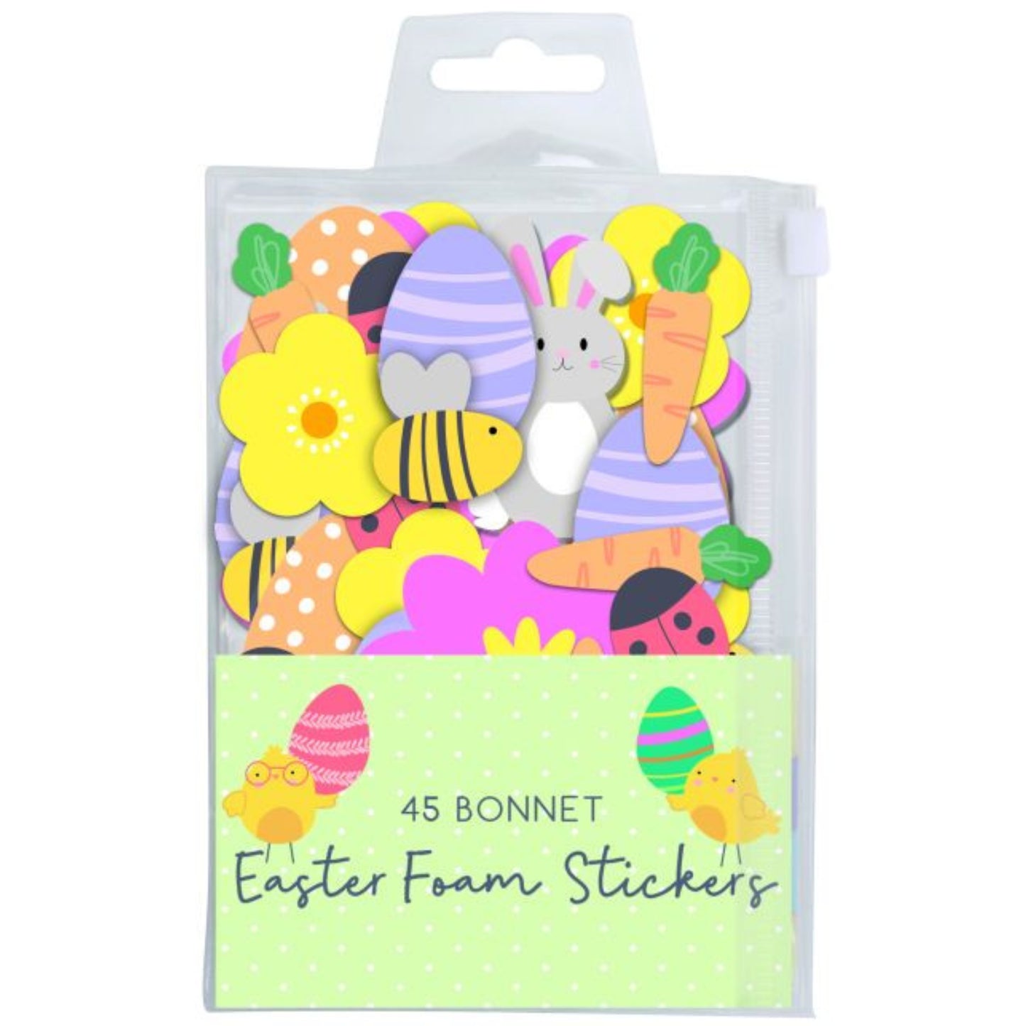 EASTER BONNET FOAM STICKERS (45 PACK)