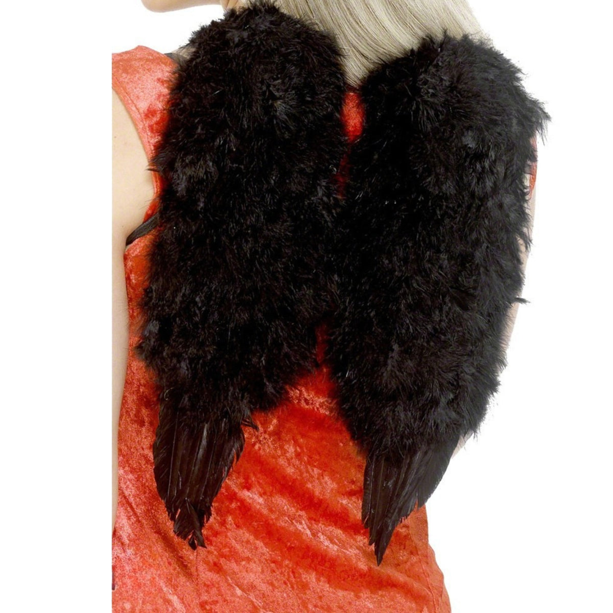 ADULT'S BLACK FEATHER ANGEL WINGS (30cm x 40cm)