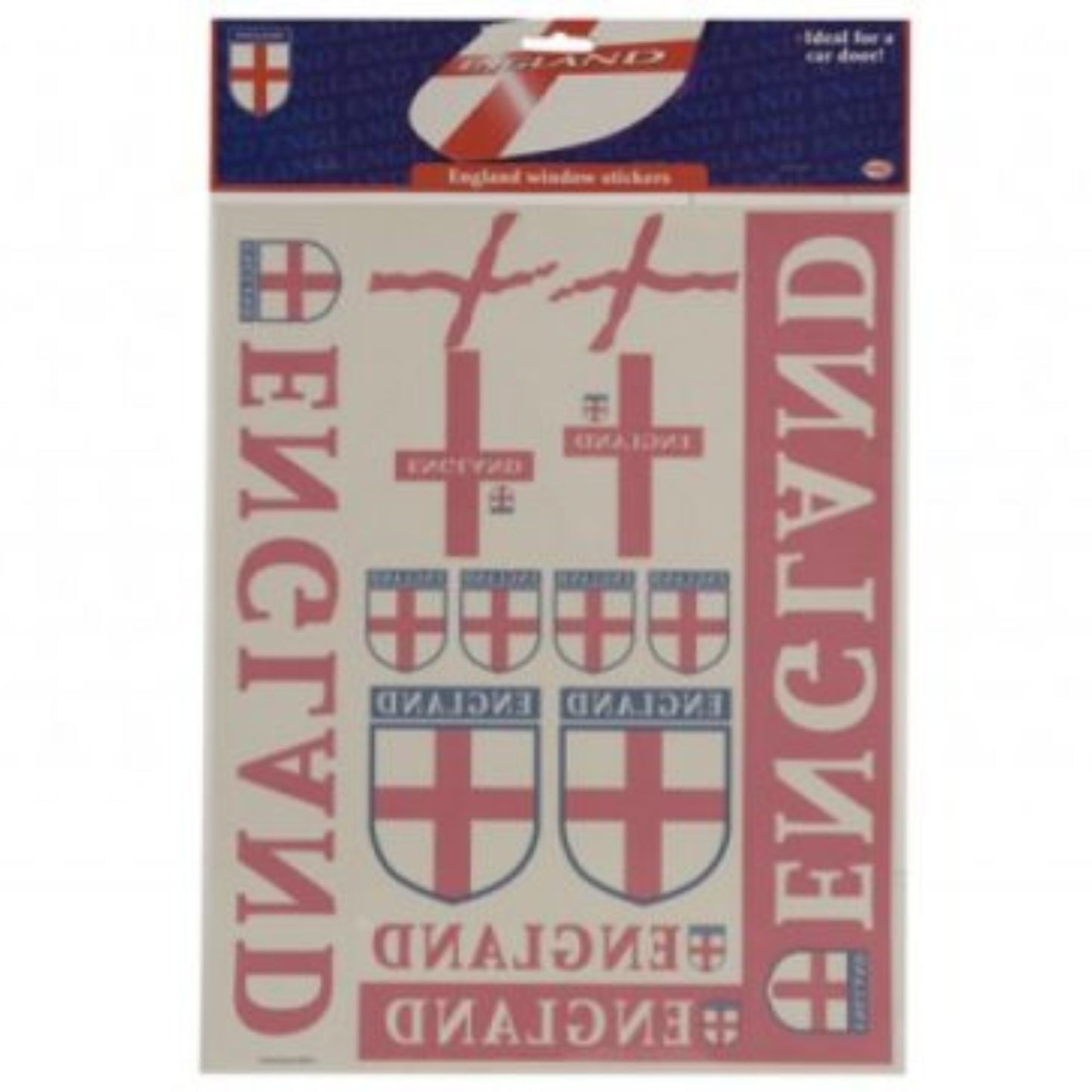 ENGLAND SELF ADHESIVE CAR WINDOW STICKERS (14 PACK)