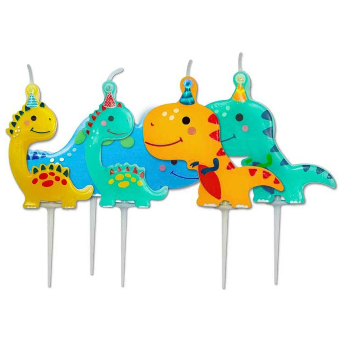 7cm DINOSAUR PICK CANDLES (5 PACK)
