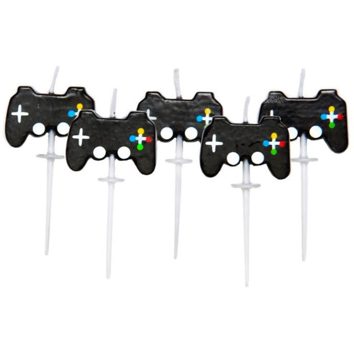 6cm GAMING PARTY PICK CANDLES (5 PACK)