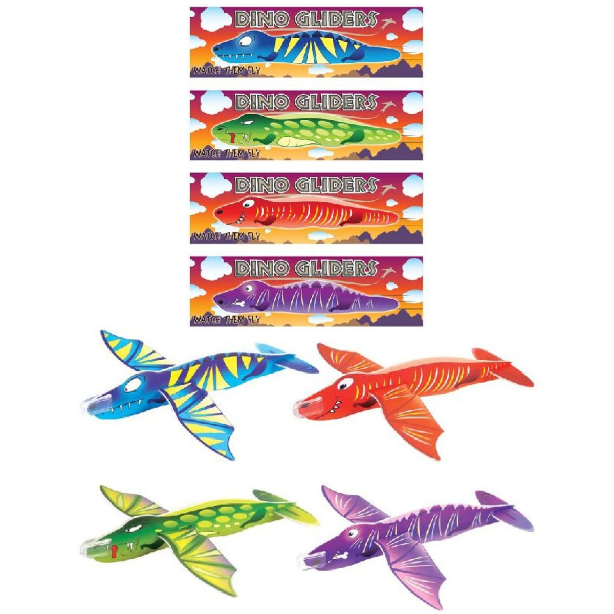 DINOSAUR GLIDER (18cm - 4 ASSORTED DESIGNS)