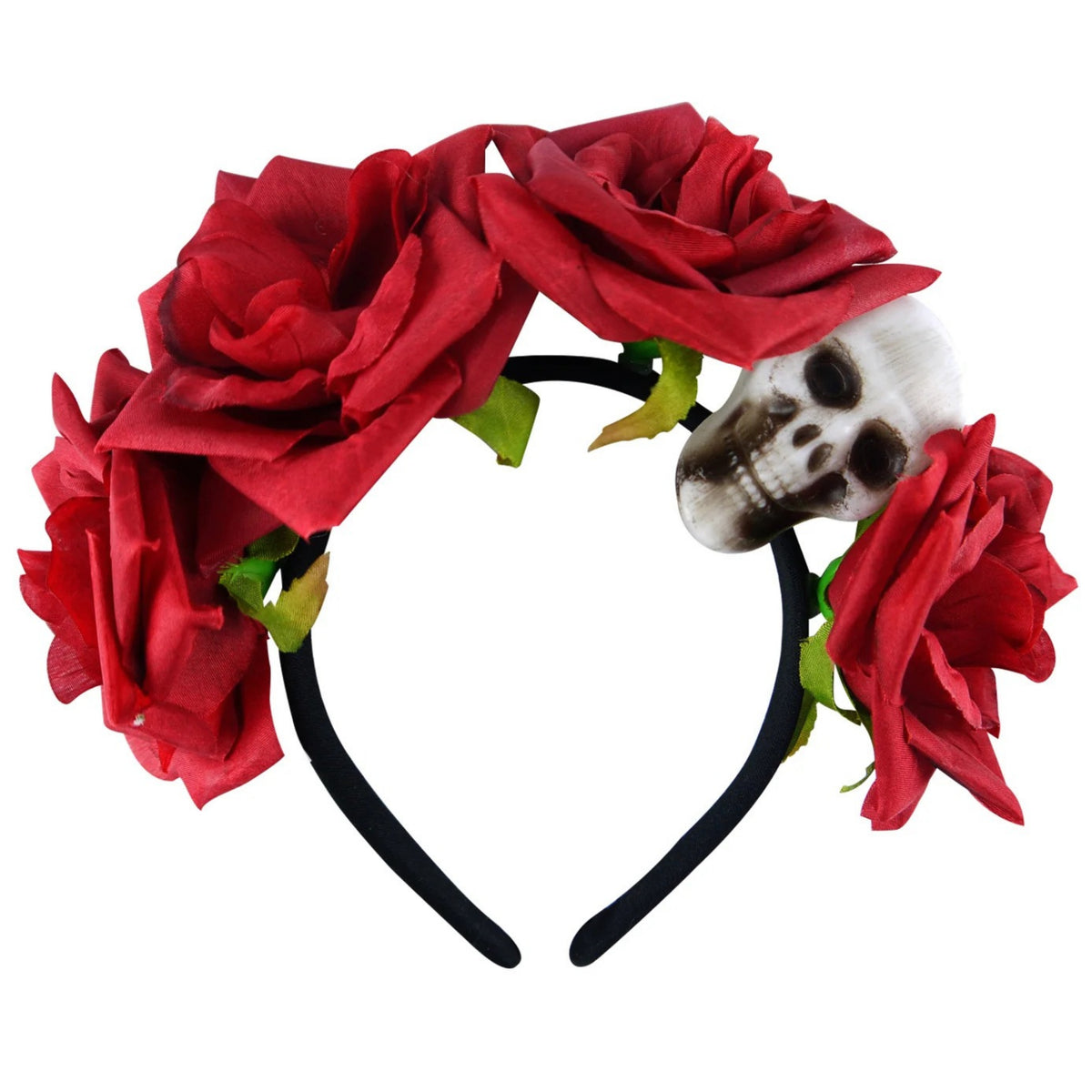 SKULL WITH FLOWERS HALLOWEEN HEADBAND