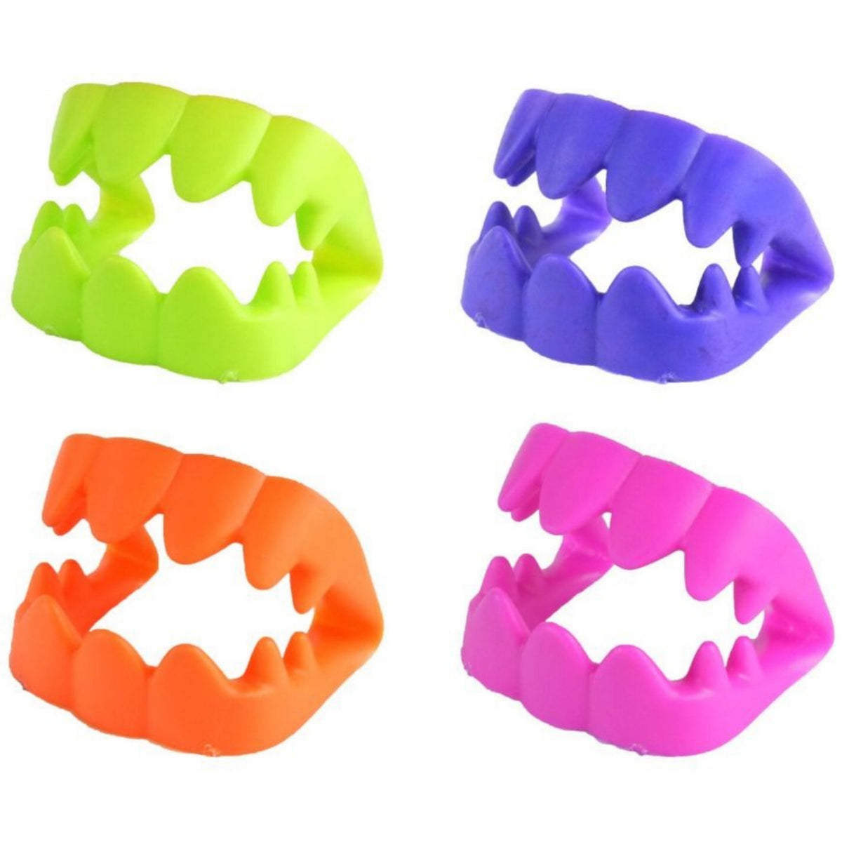 KIDS' NEON VAMPIRE TEETH (4 ASSORTED COLOURS)