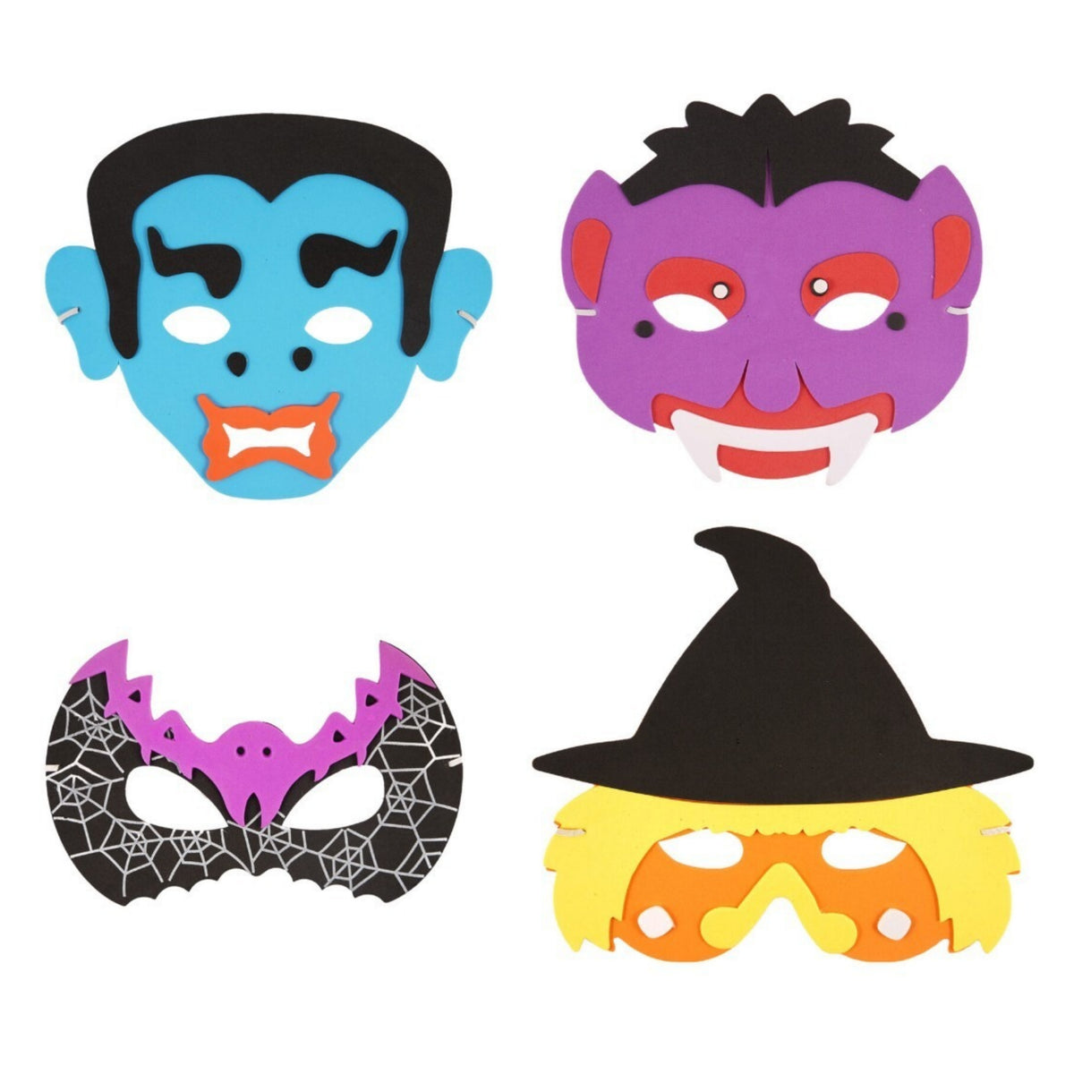 KIDS HALLOWEEN FOAM MASK (4 ASSORTED DESIGNS)