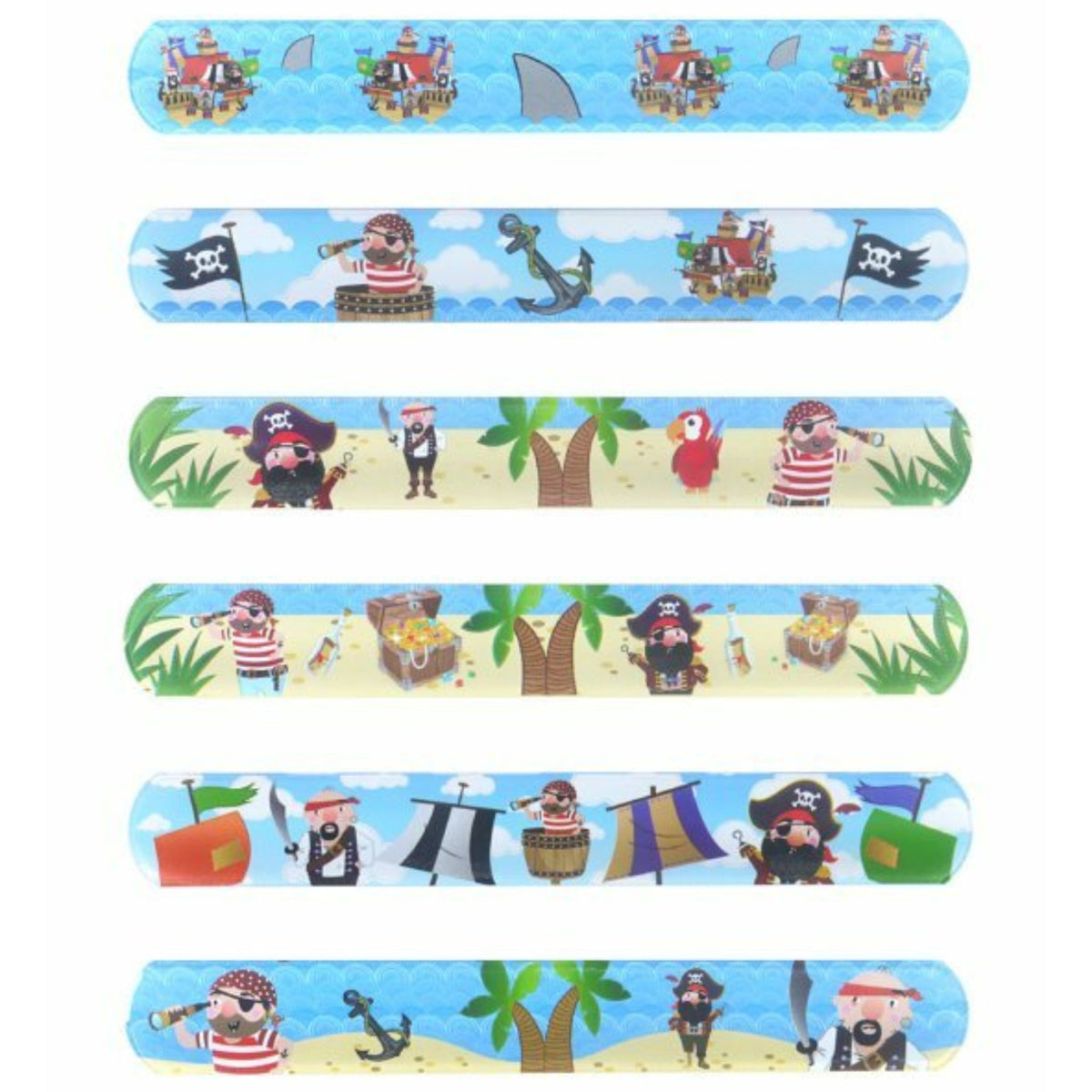 PIRATE SLAP BRACELET (22cm - 6 ASSORTED DESIGNS)
