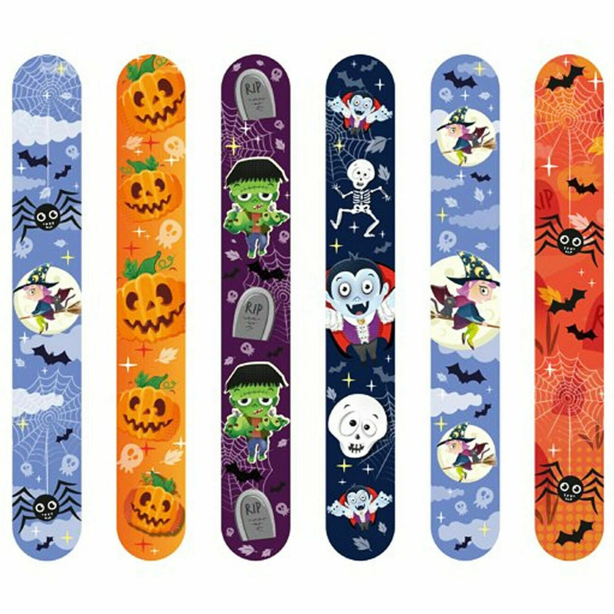 HALLOWEEN SNAP BANDS (6 ASSORTED DESIGNS)