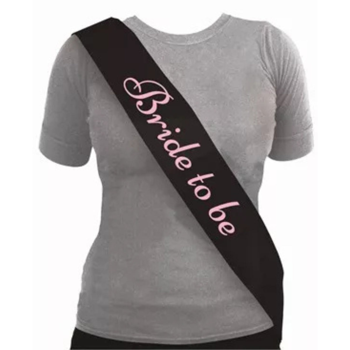 BRIDE-TO-BE BLACK SASH WITH PINK TEXT