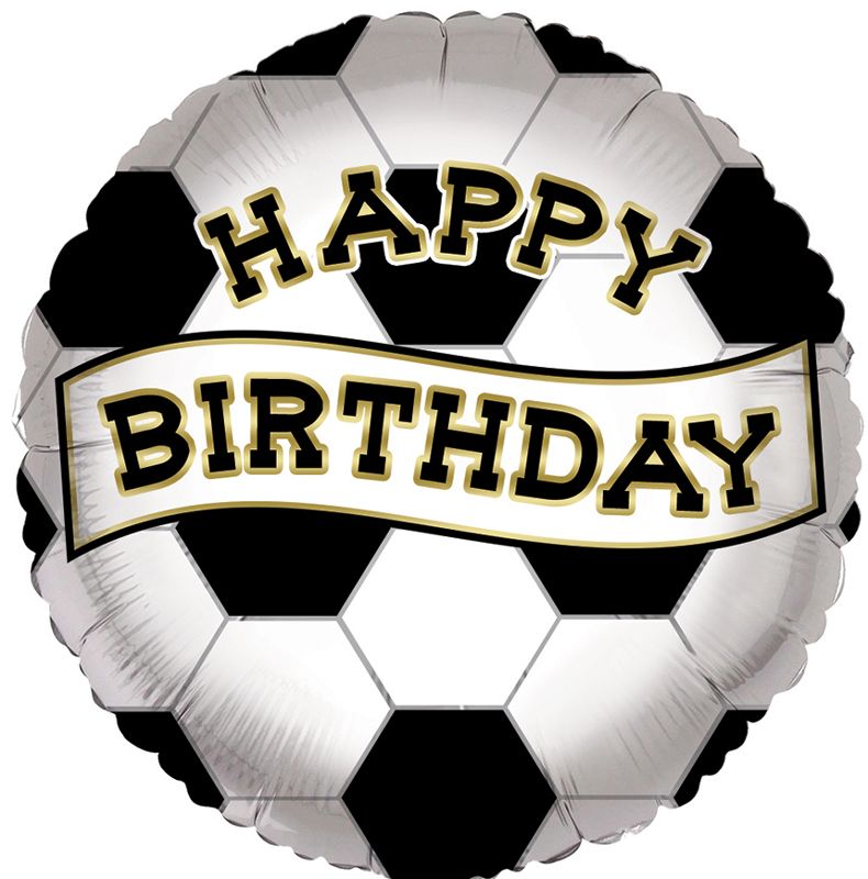 18"/ 46cm BLACK & WHITE NO.1 FOOTBALL FAN DOUBLE-SIDED ROUND FOIL BALLOON