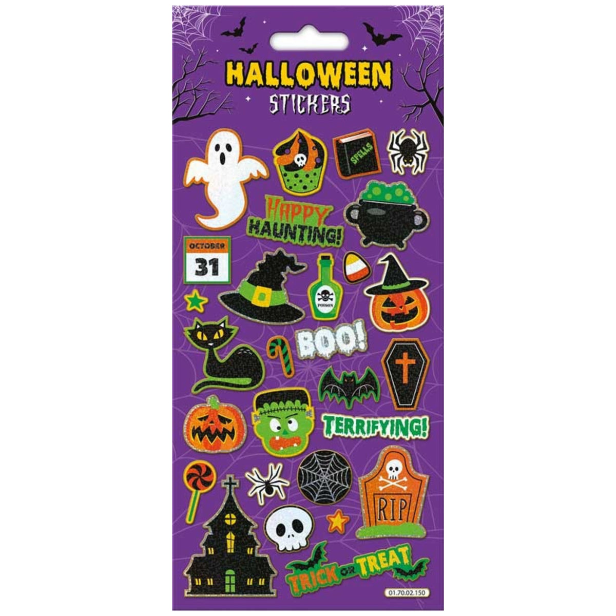 HAPPY HAUNTING LARGE FOIL STICKERS