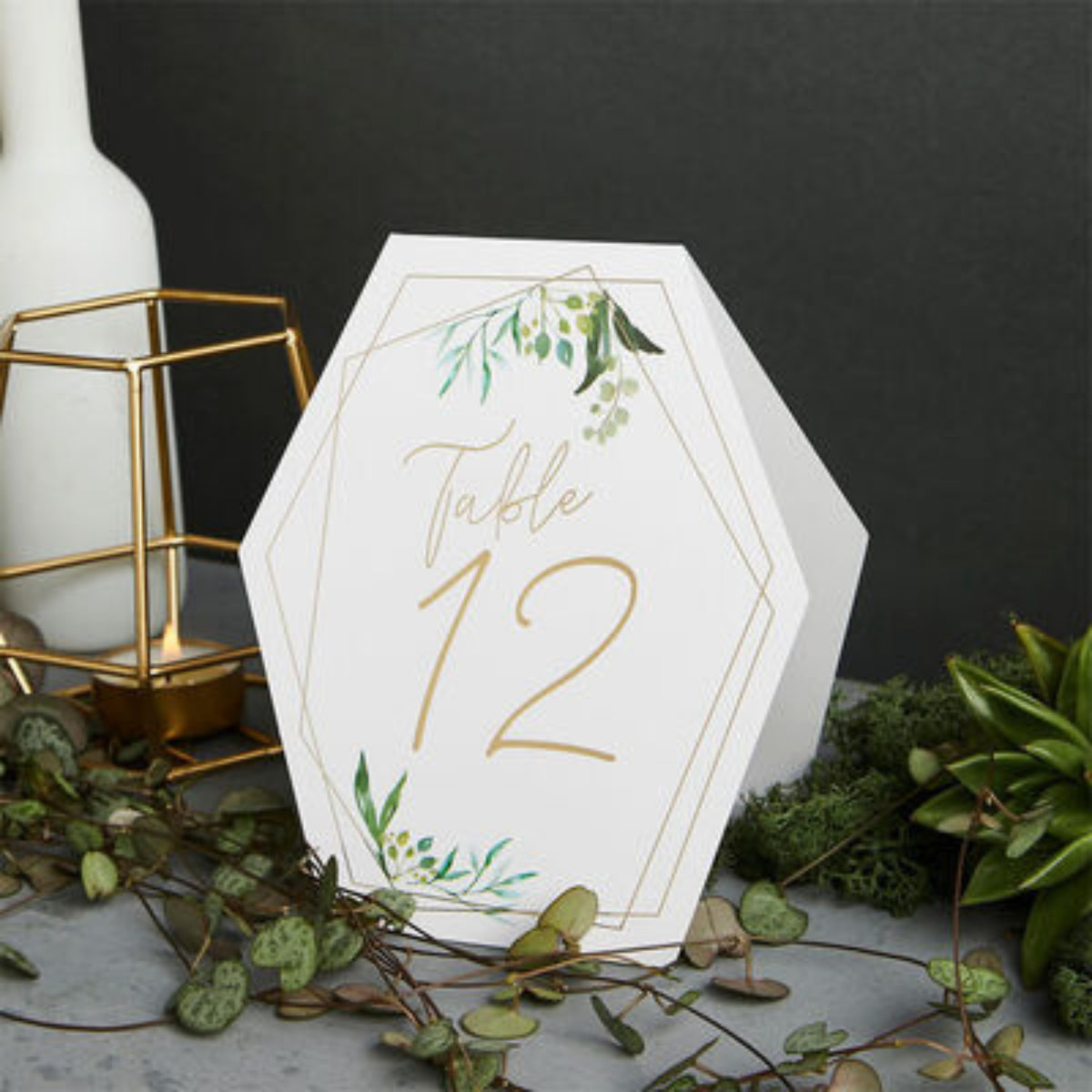 GOLD GEOMETRIC TABLE NUMBERS (12 PACK)