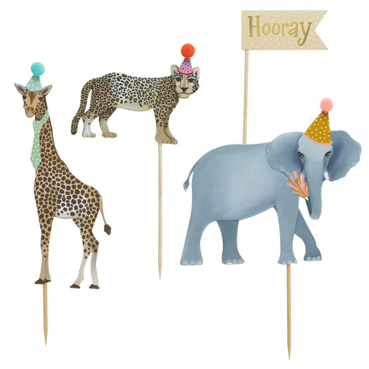 PARTY ANIMAL CAKE TOPPER SET (4 PACK)