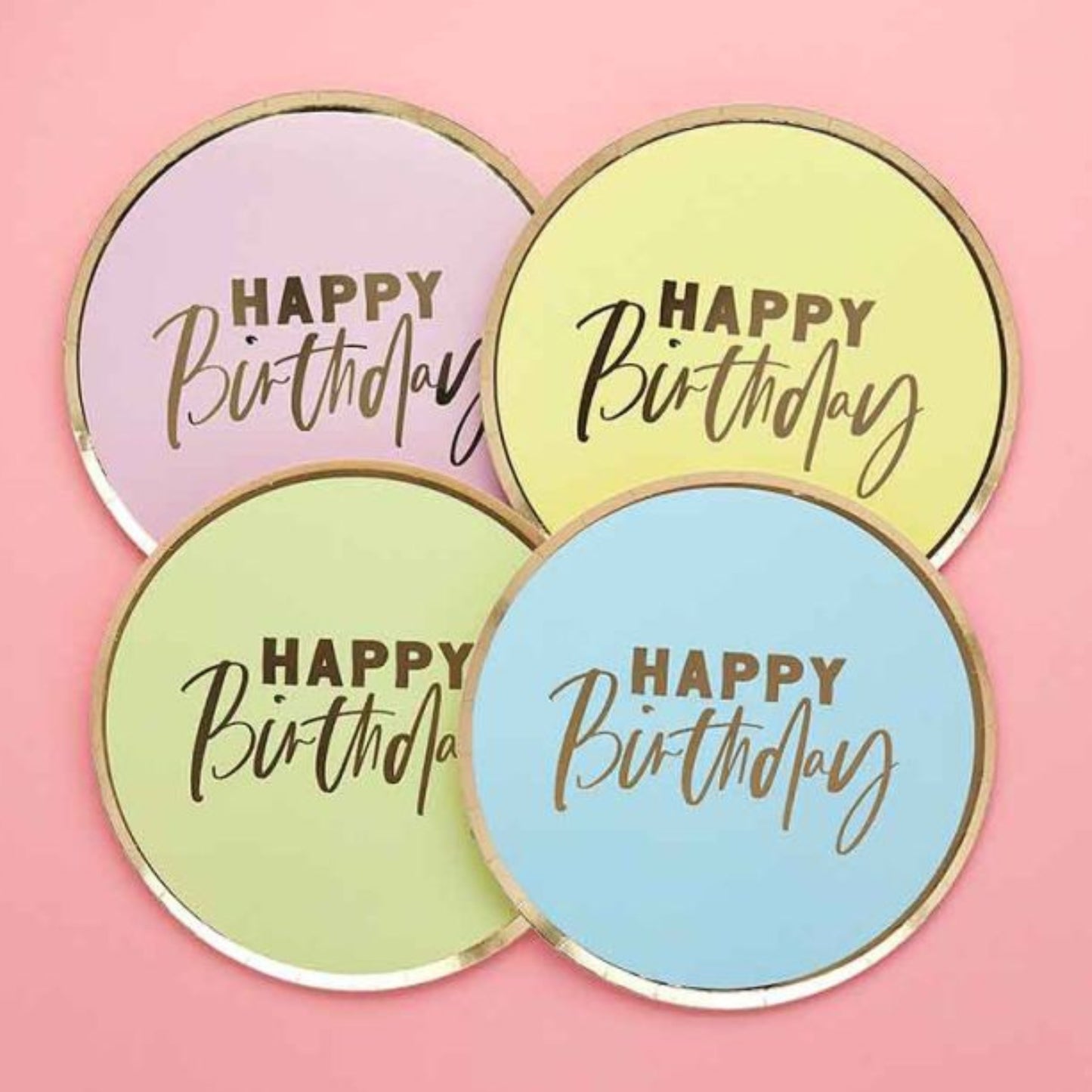 PASTEL 'HAPPY BIRTHDAY' PAPER PLATES (8 PACK)