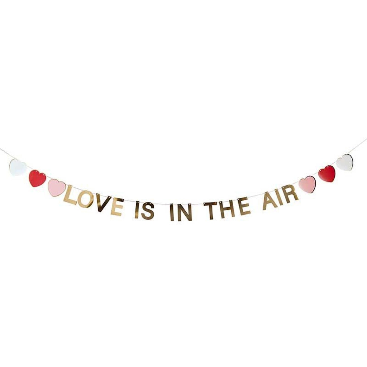 2m GOLD "LOVE IS IN THE AIR" BANNER