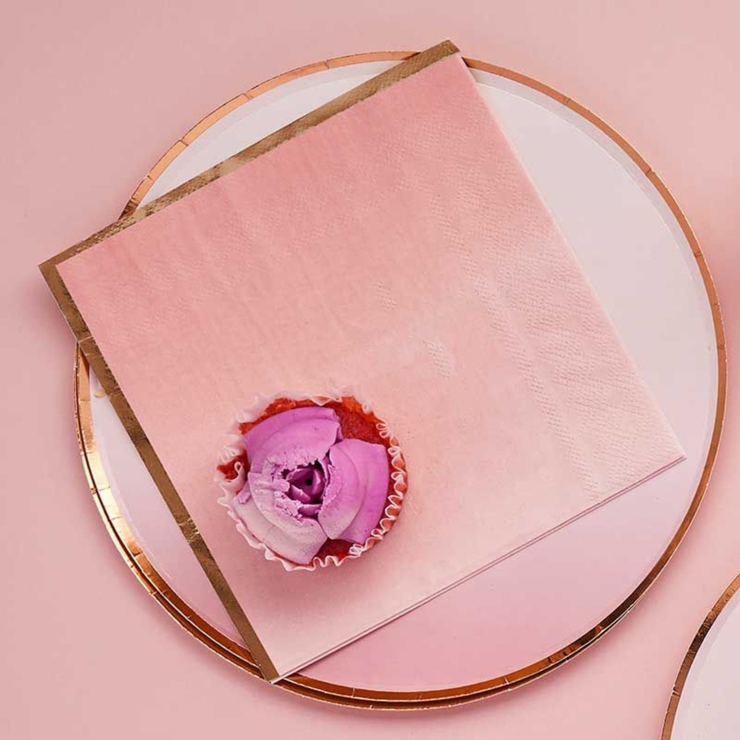 ROSE GOLD & PINK OMBRE PAPER NAPKINS (16 PACK)