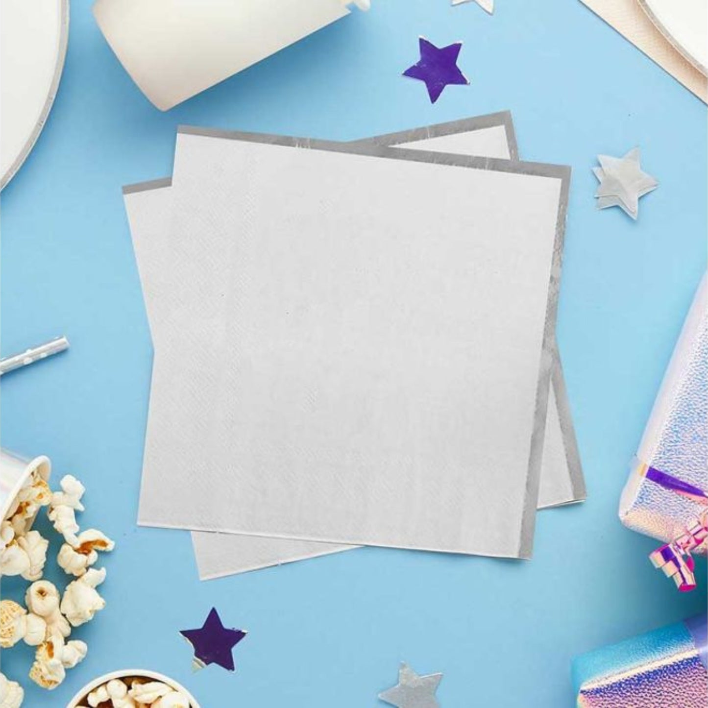 SILVER & GREY OMBRE PAPER NAPKINS