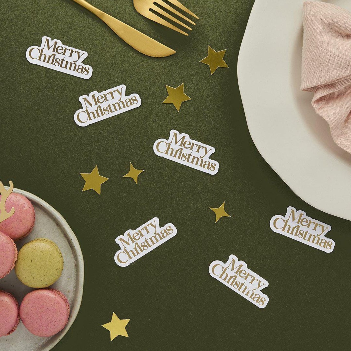 GOLD & WHITE MERRY CHRISTMAS TABLE SCATTER (10g)