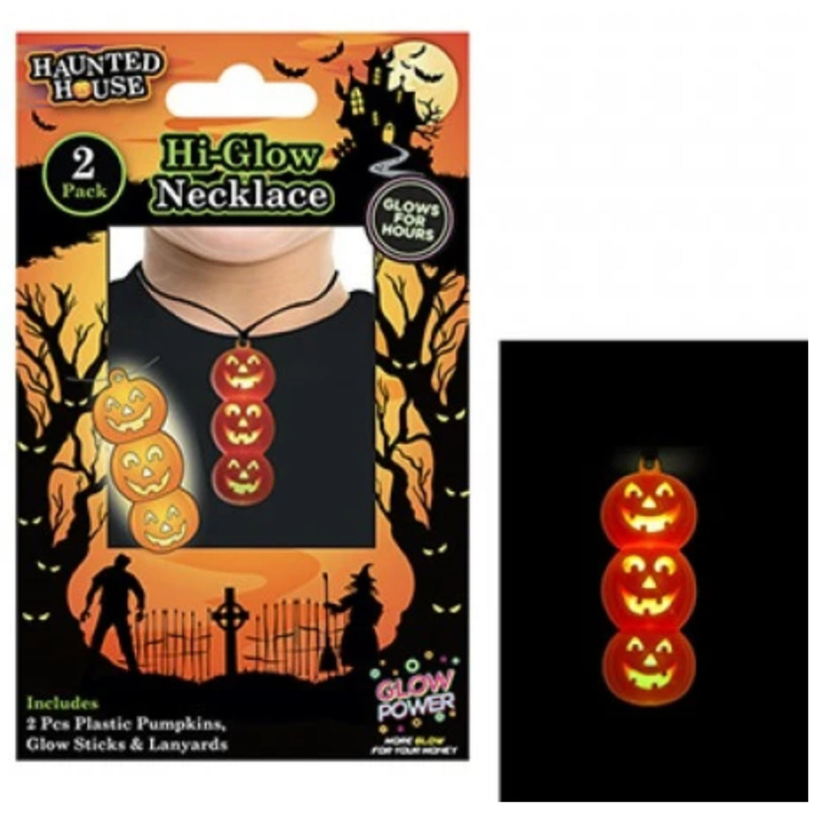 GLOW IN THE DARK HALLOWEEN PUMPKIN NECKLACE