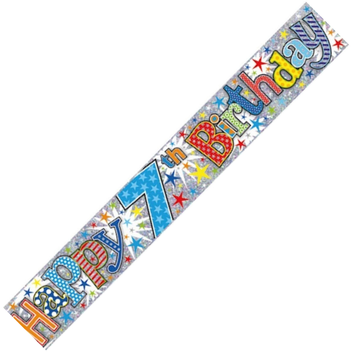 9ft / 2.7m BOYS HAPPY 7TH BIRTHDAY BANNER