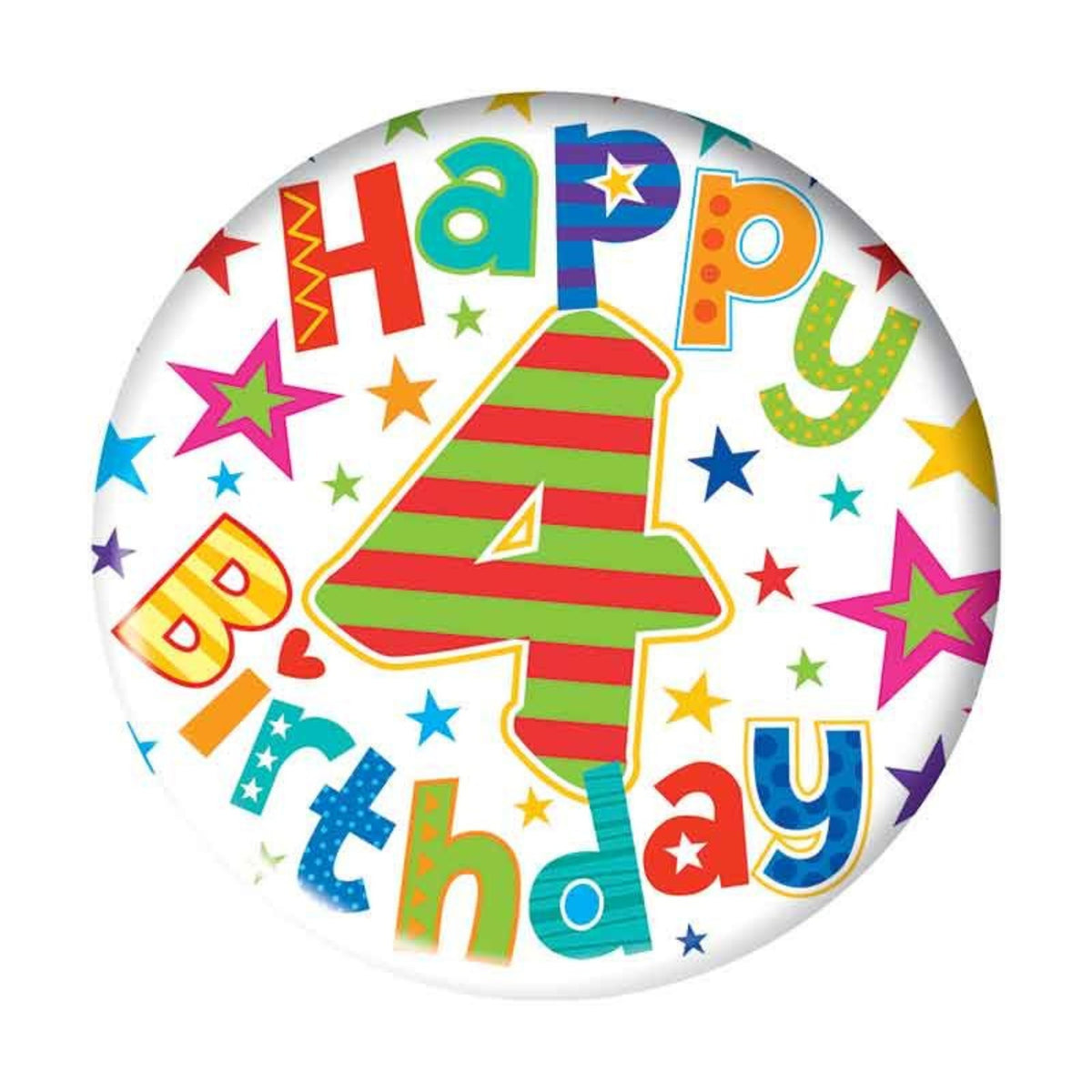 2.4"/ 6cm AGE 4 BIRTHDAY BADGE