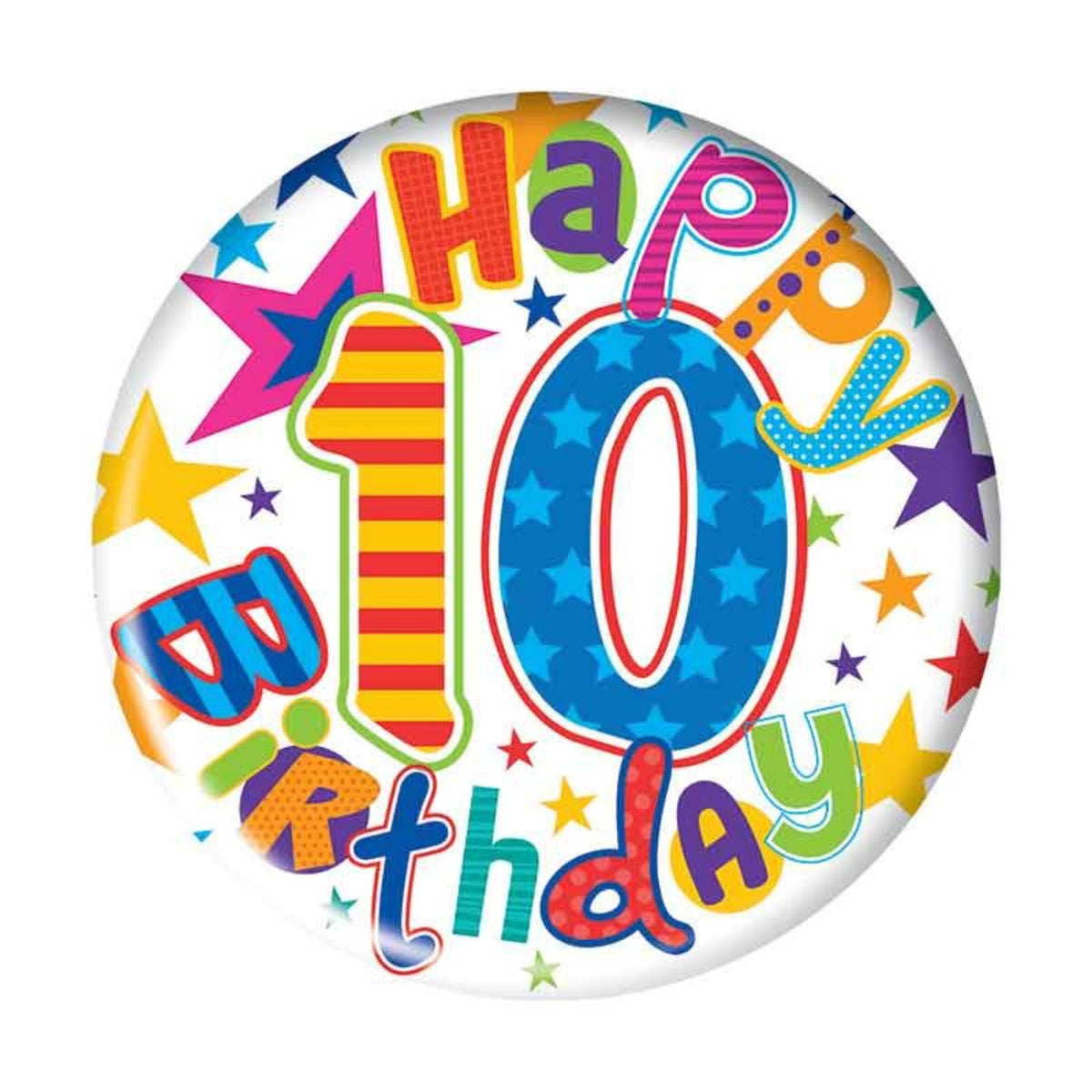 2.4"/ 6cm AGE 10 BIRTHDAY BADGE