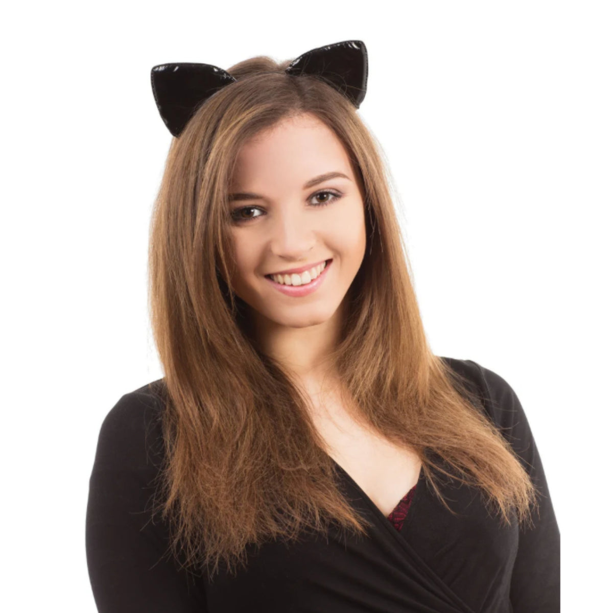 SHINY BLACK CAT EARS HEADBAND