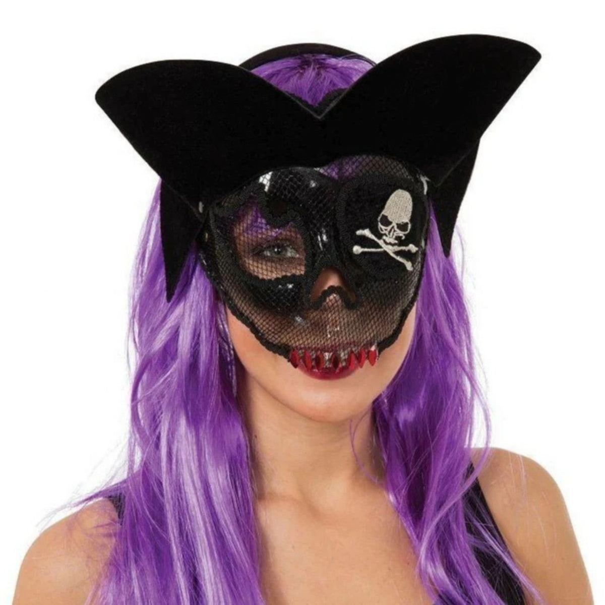 SUGAR SKULL TRANSPARENT PIRATE EYE MASK