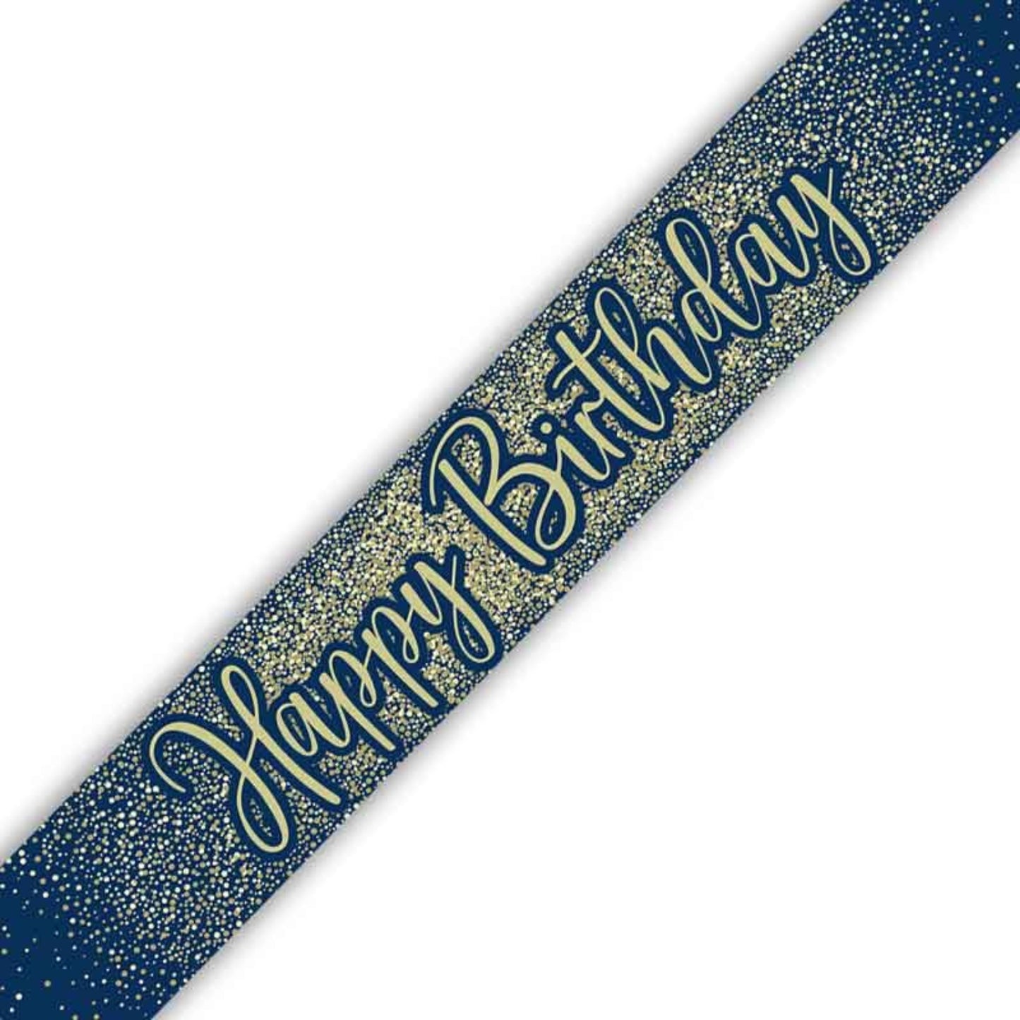 9ft / 2.7m NAVY & GOLD HAPPY BIRTHDAY BANNER