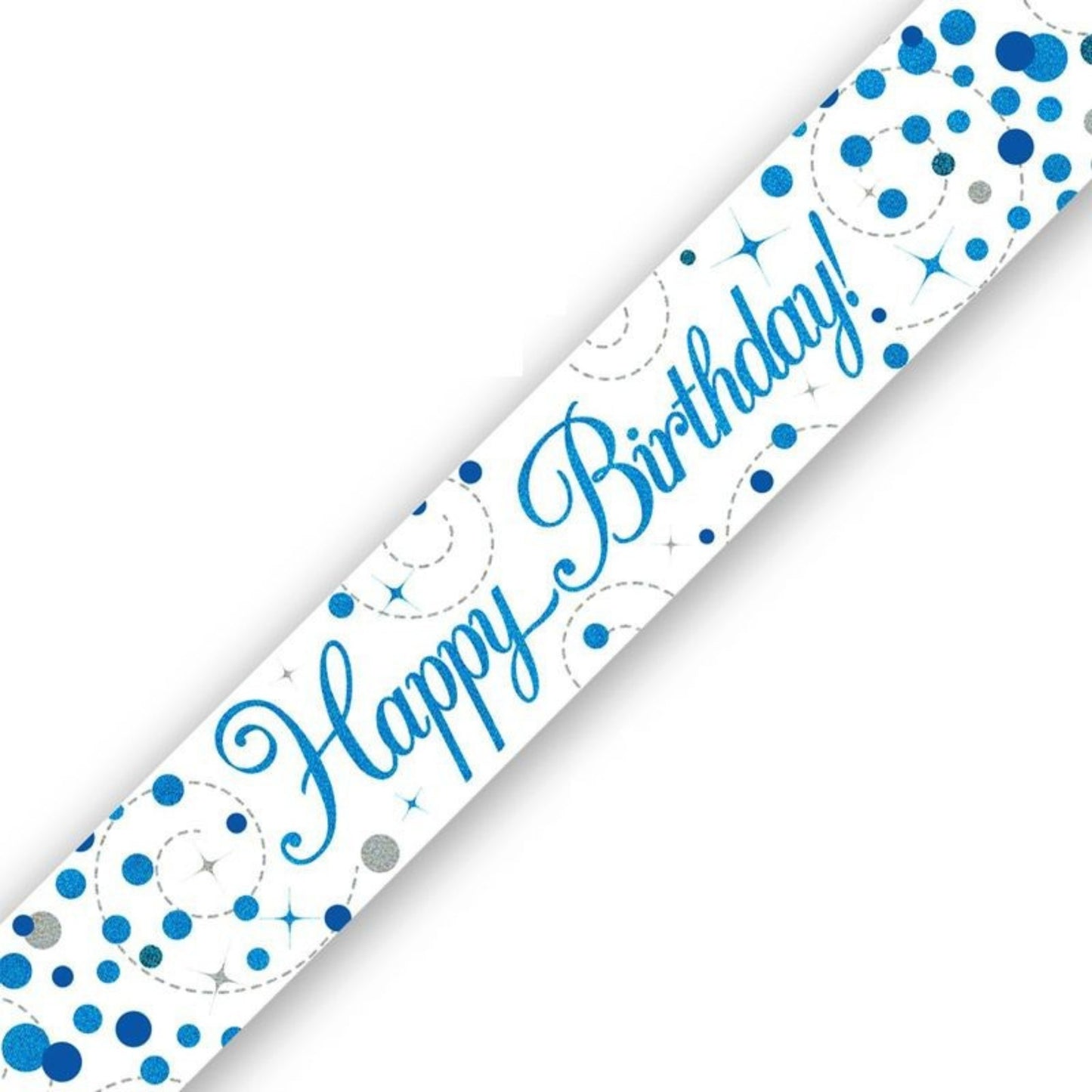 9ft / 2.7m BLUE SPARKLING FIZZ BIRTHDAY BANNER
