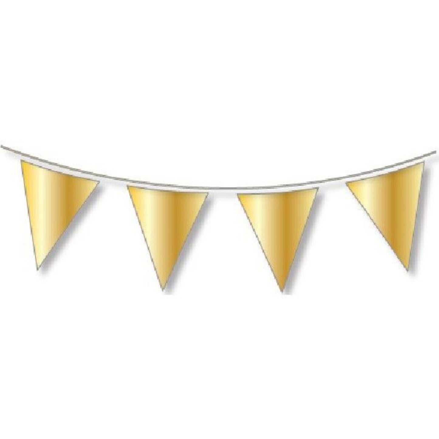 10m METALLIC GOLD BUNTING (20 FLAGS)