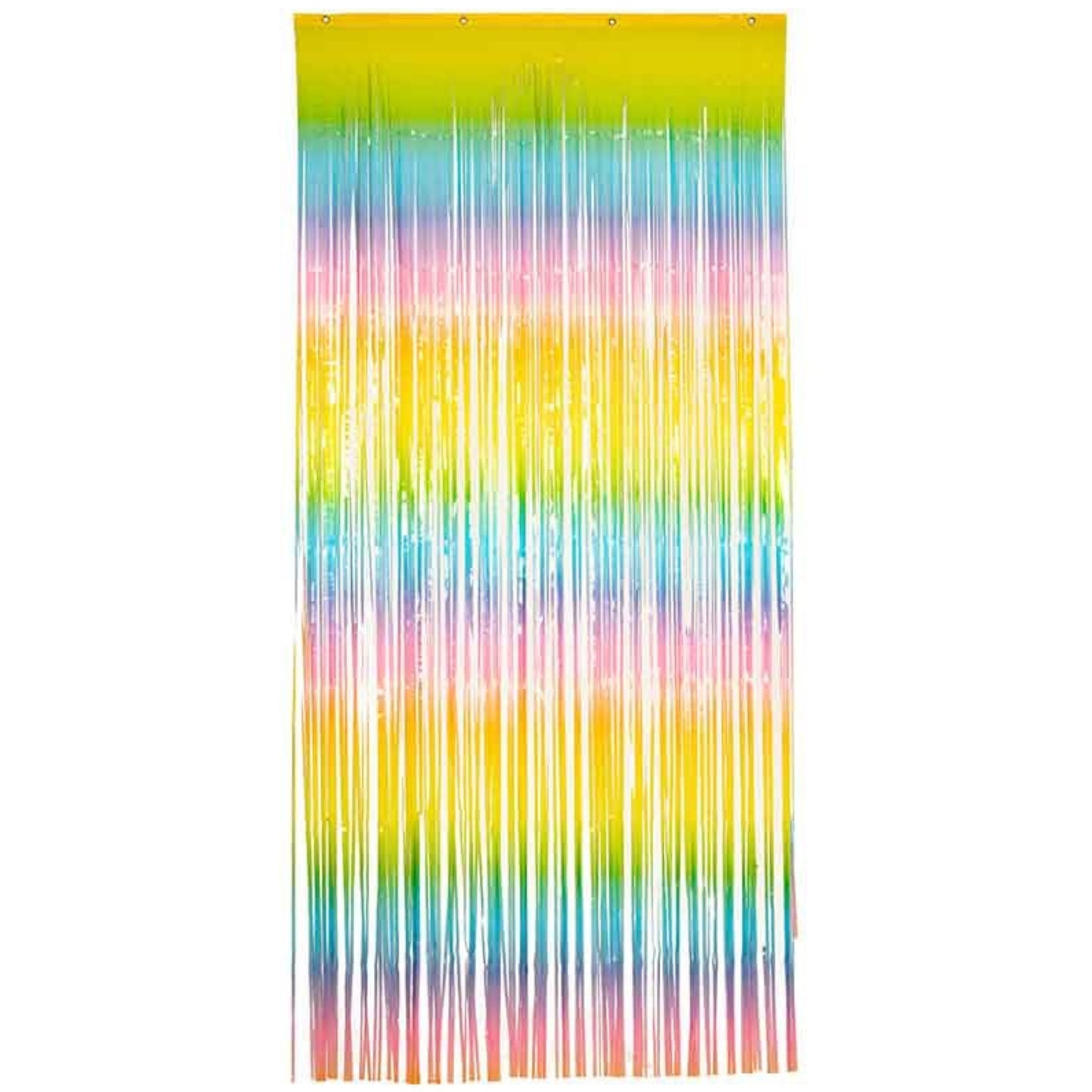 90cm x 2.4m PASTEL RAINBOW FOIL TINSEL DOOR CURTAIN
