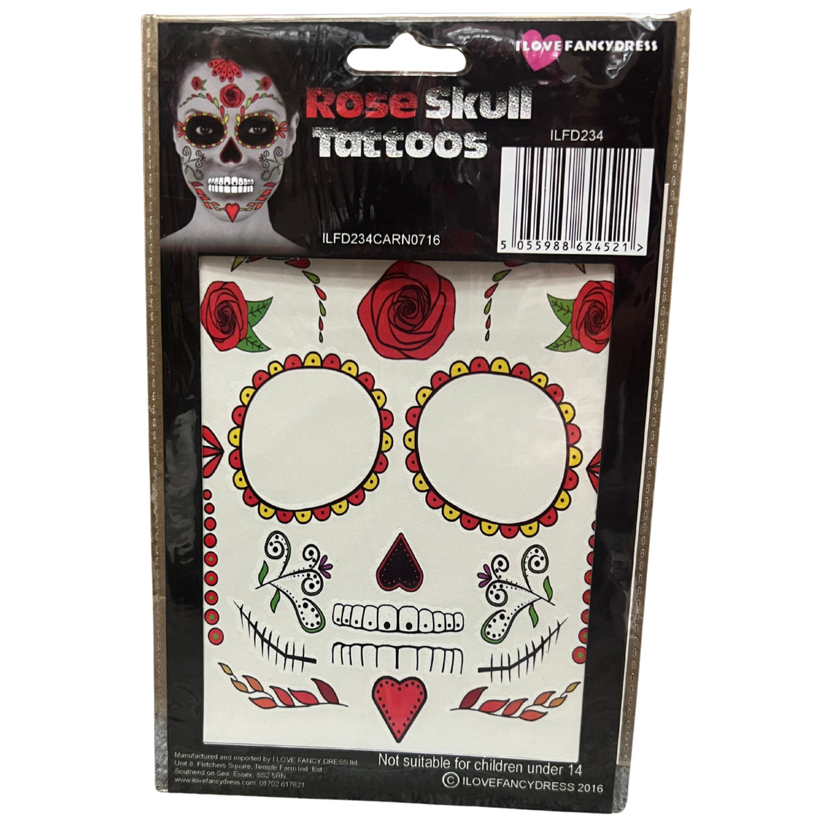 ROSE SKULL FACE TATTOOS