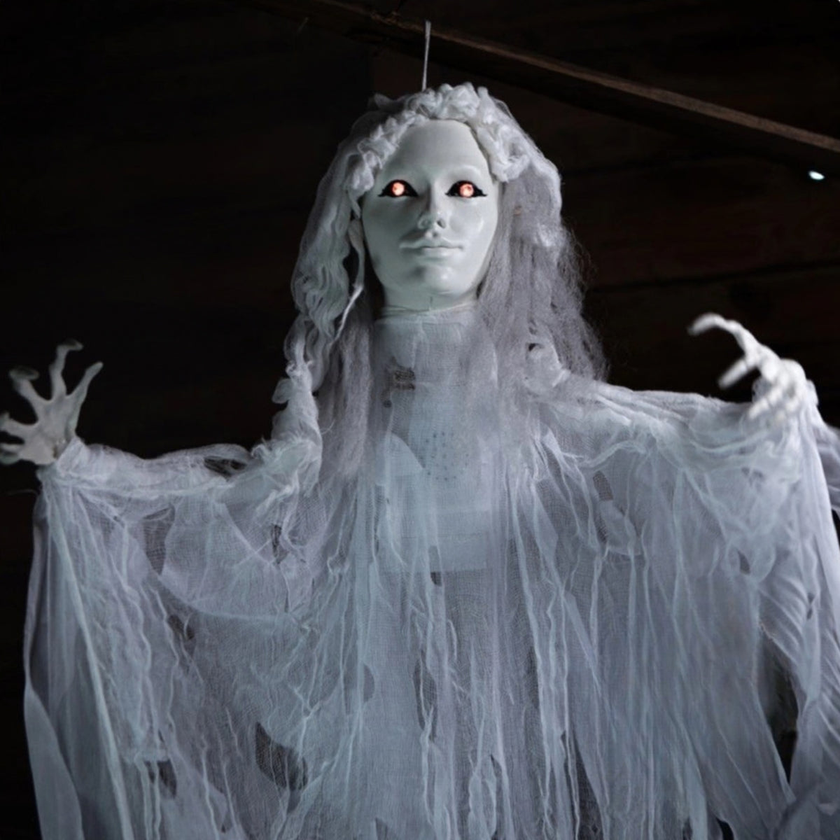 ANIMATRONIC HANGING SHAKING BRIDE HANGING DECORATION WITH LIGHT & SOUND (1.2m)