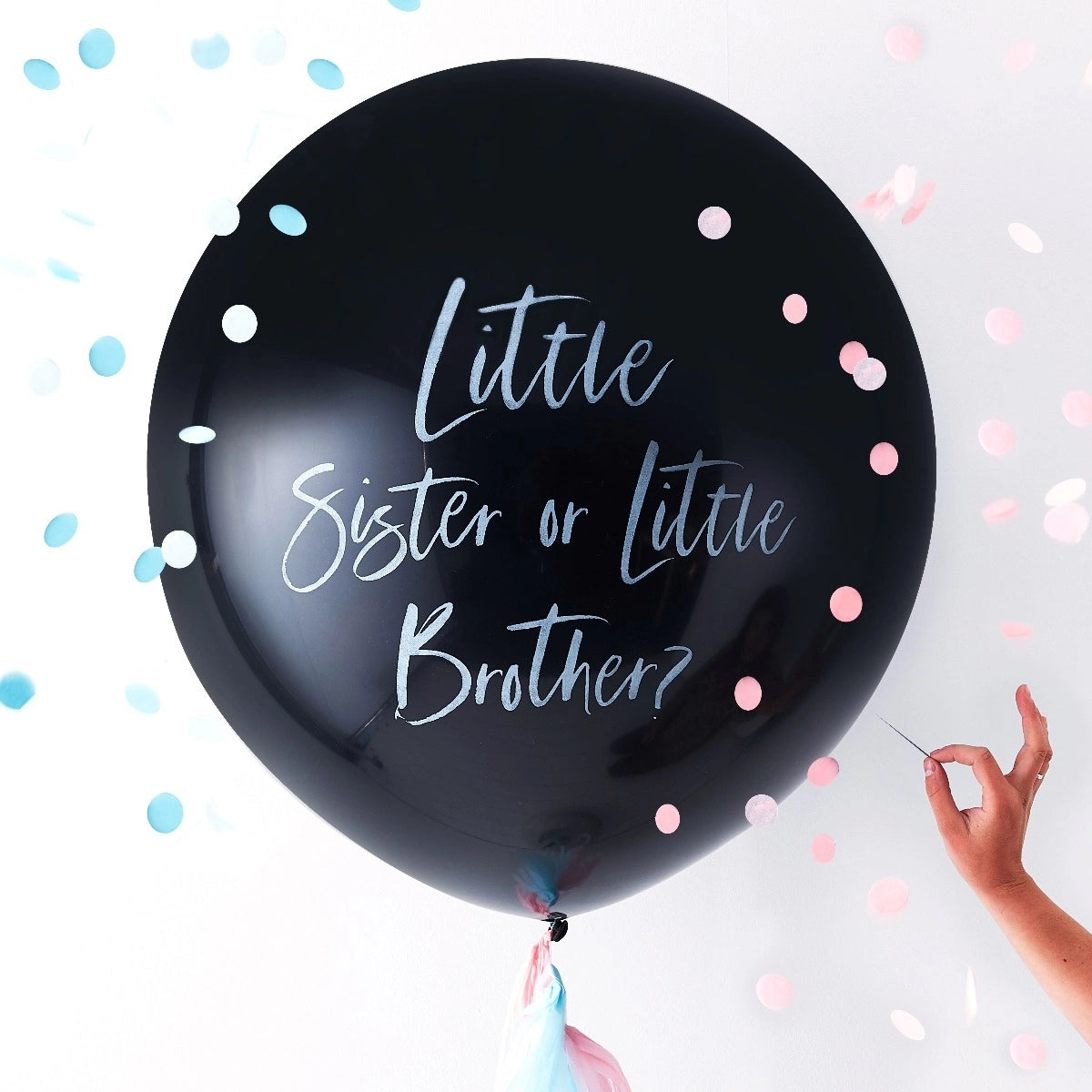 24"/ 60cm TWINKLE TWINKLE SIBLING GENDER REVEAL GIANT ROUND FOIL BALLOON