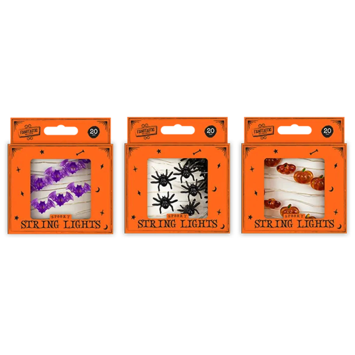 HALLOWEEN STRING LIGHTS (3 ASSORTED DESIGNS, BATTERIES NOT INCLUDED)