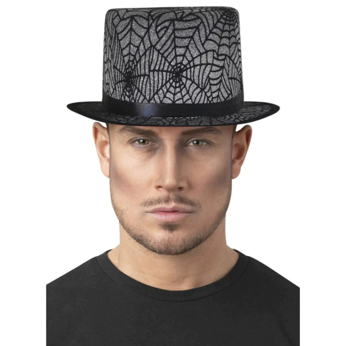 SPIDER WEB TOP HAT UNISEX ADULT GREY ONE SIZE