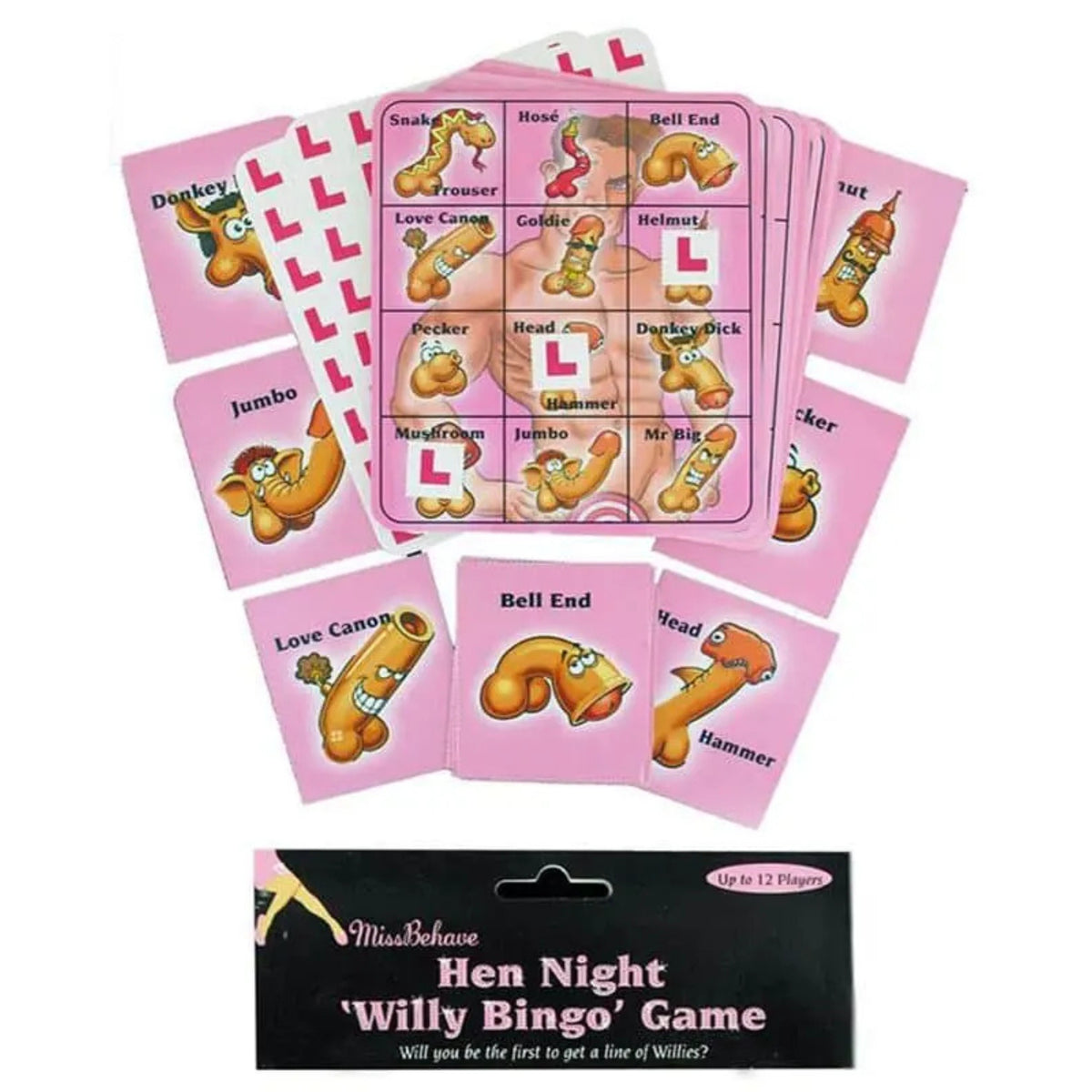 HEN NIGHT WILLY BINGO GAME (12 PACK)