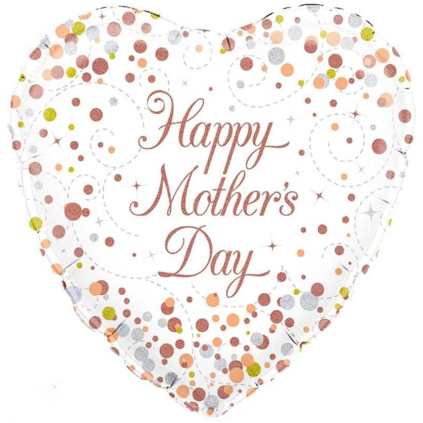 18"/ 46cm HAPPY MOTHER'S DAY SPARKLING FIZZ HEART SHAPE FOIL BALLOON