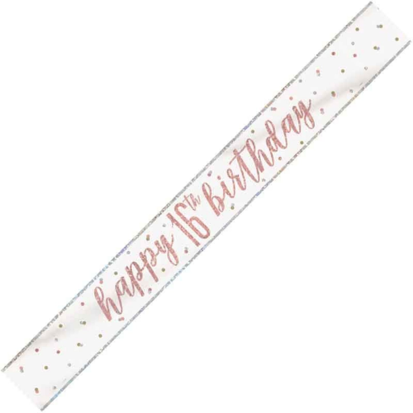 9ft / 2.7m GLITZ ROSE GOLD 16TH BIRTHDAY BANNER