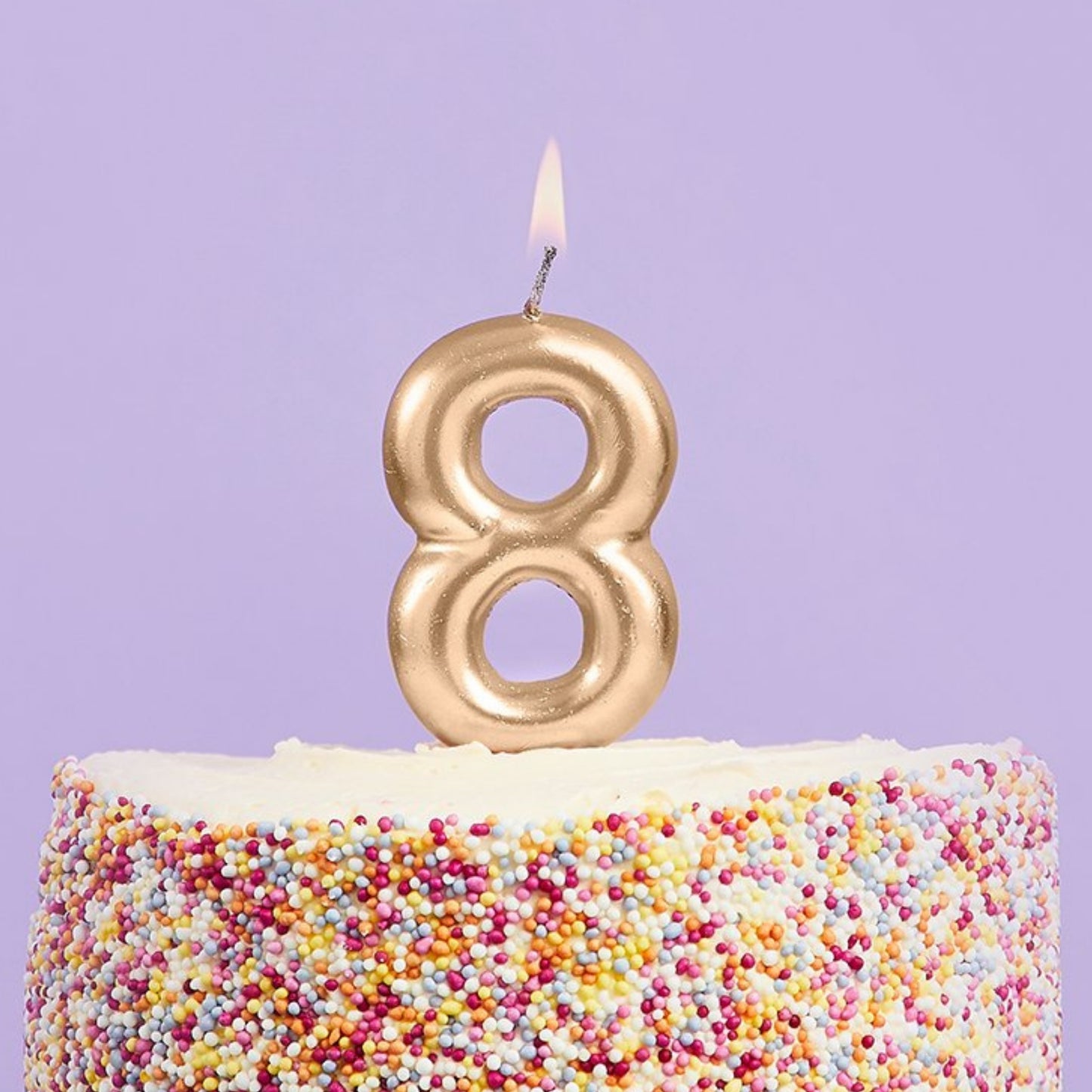 3"/ 8cm GOLD NUMBER '8' CANDLE