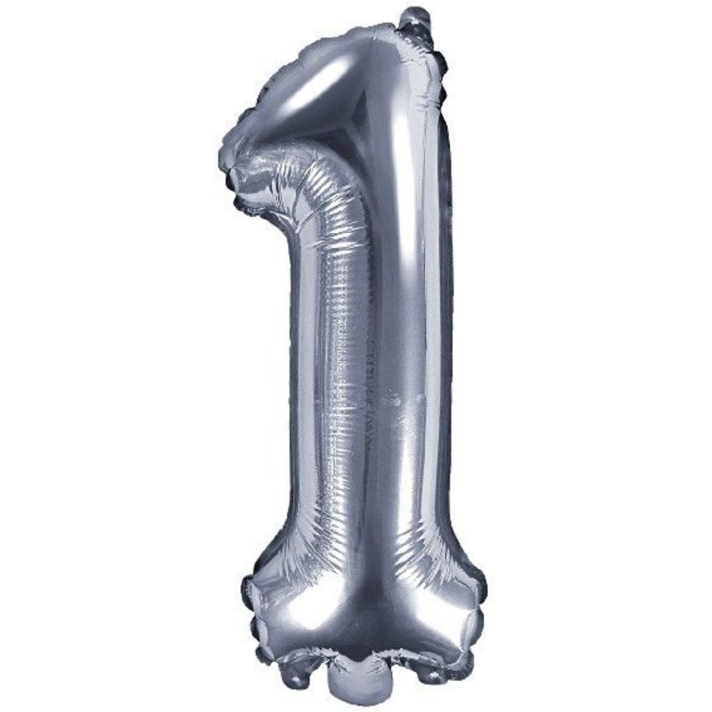 14"/ 35cm SILVER NUMBER '1' AIR FILL FOIL BALLOON